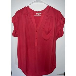 Pleione Short Sleeve Pink Blouse